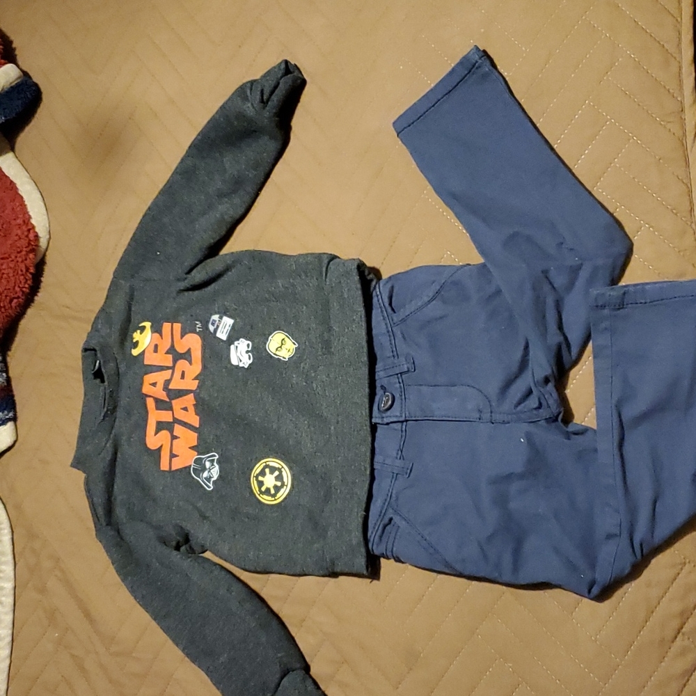 Star wars sweater $7alone  & oshkosh Chinos $7